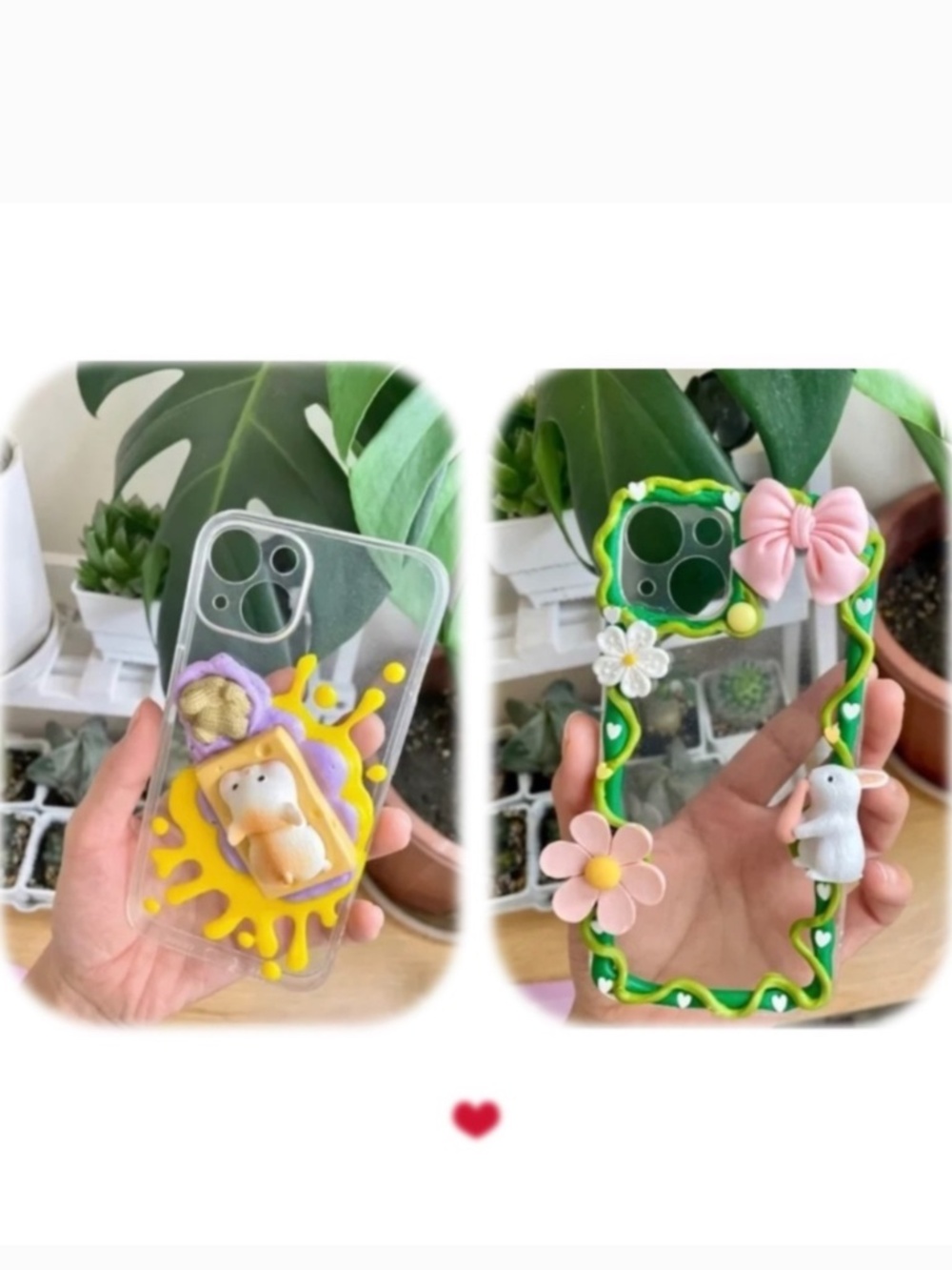 iPhone 13 Baroque rabbit and Hamster Phone Case, Handmade cartoon case